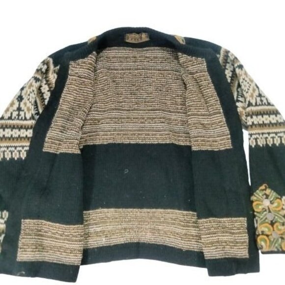 Vintage 80s Nordstrikk Knit Wool Cardigan Sweater Nordic Pewter Clasps F… - Picture 7 of 12